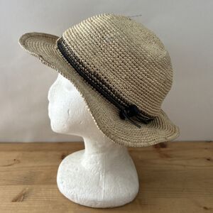 Jaden Rael Madagascar Hat Natural Raffia Narrow Brim Sunhat Beach Outdoor 54 cm